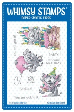 Whimsy Stamps - Gargoyle Birthday Clear Stamps