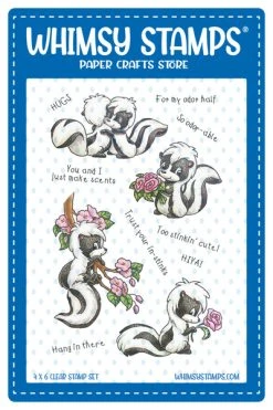 Whimsy Stamps - Odorable Skunks Clear Stamps