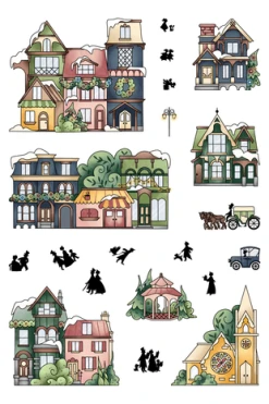 LDRS Creative - Christmas Village 4x6 Inch Clear Stamps