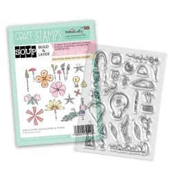 Polkadoodles Stamp Soup Build & Layer Flowers And Things Craft Stamps (27pcs)
