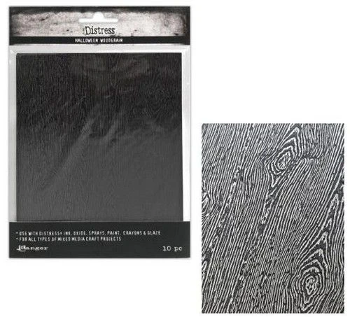 Ranger Distress Halloween Cardstock Woodgrain - Black 3 Ranger Distress Halloween Cardstock Woodgrain - Black