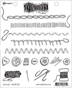 Ranger Dylusions Cling Stamp Set Sew Easy
