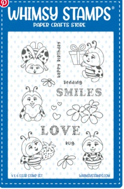 Whimsy Stamps - Lady Bugs Clear Stamps
