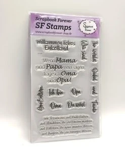 Scrapbook Forever SF Stamps Willkommen Liebes Enkelkind